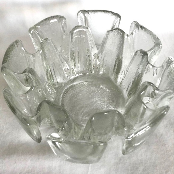 MCM Vintage Viking Glass Finnish Crown Candle Bowl Mid Century Modern - Picture 7 of 7